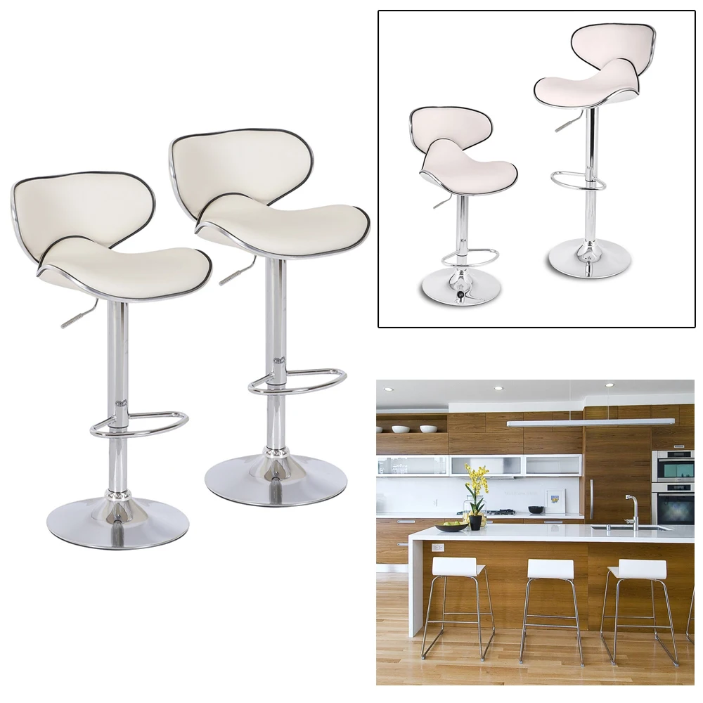 

2pcs Beige Height 84-105 cm Home Kitchen Breakfast Bar Stools Modern Bar Stools Pub bar Chairs Swivel Adjustable Chairs Stools