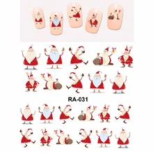 Наклейка на ногти водная наклейка слайдер веселое Рождество танцы Санта Клаус Дети кошка и собака RA031-036