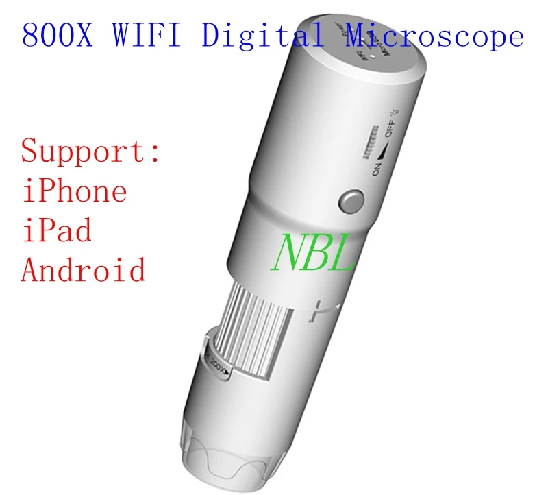 800X WI-FI Цифровые микроскопы 8 * led 25x-800x Беспроводной биологического Микроскопы для IOS/Android Лупа 640*480 Пиксели лупы