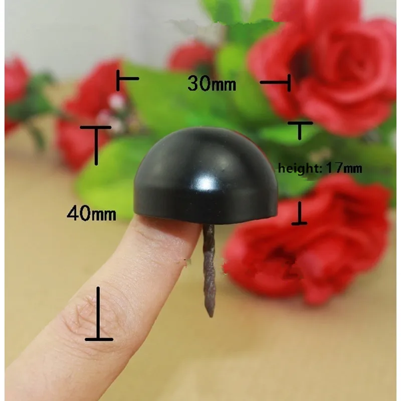 Refiined Round Decorative Iron Nails Furniture Studs Sofa Chair Pins,Table Foot Glide Nail,Tack Nail,Antique Black,30*40mm,1PC