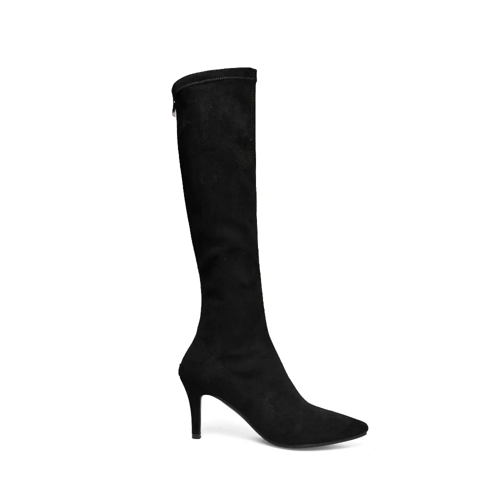 brown Mujer Cremallera Alto Punta Botas De Otoño Sexy Rodilla E Furtado Invierno Elástico 2018 Black Tacón Zapatos Fiesta Tacones Arden xqXgOwHW
