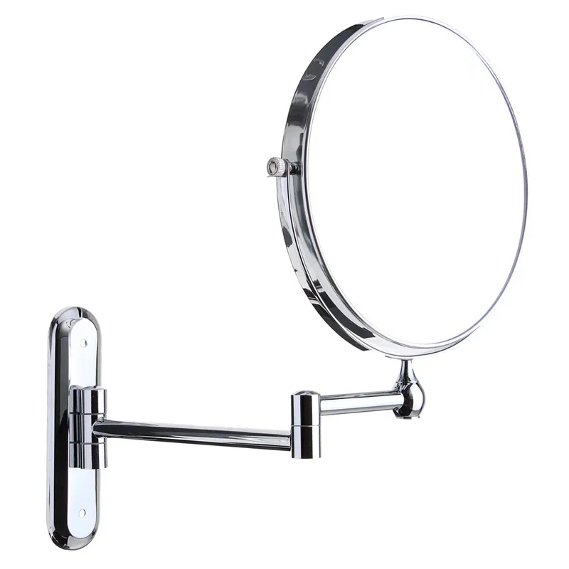 

Cosmetic Double-sided 10X Magnifying Mirrors Chrome Round 8" Wall Cosmetic Mirror Foldable Vanity Mounted Bathroom Toilet Mirror