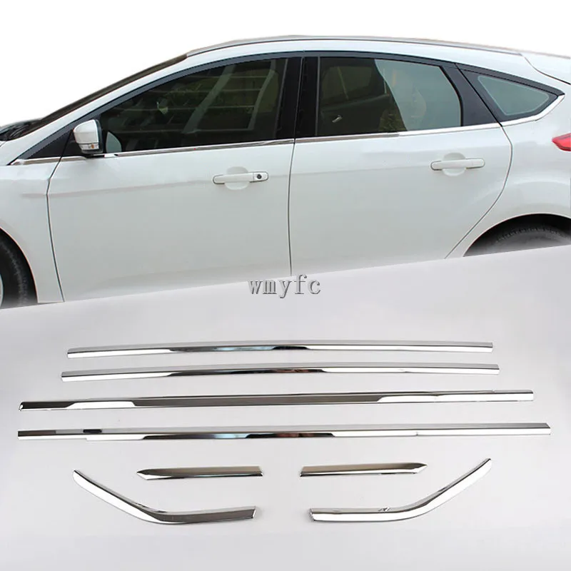 Подходит для Ford Focus Mk3 Sedan 2012- хромированная нижняя накладка на подоконник
