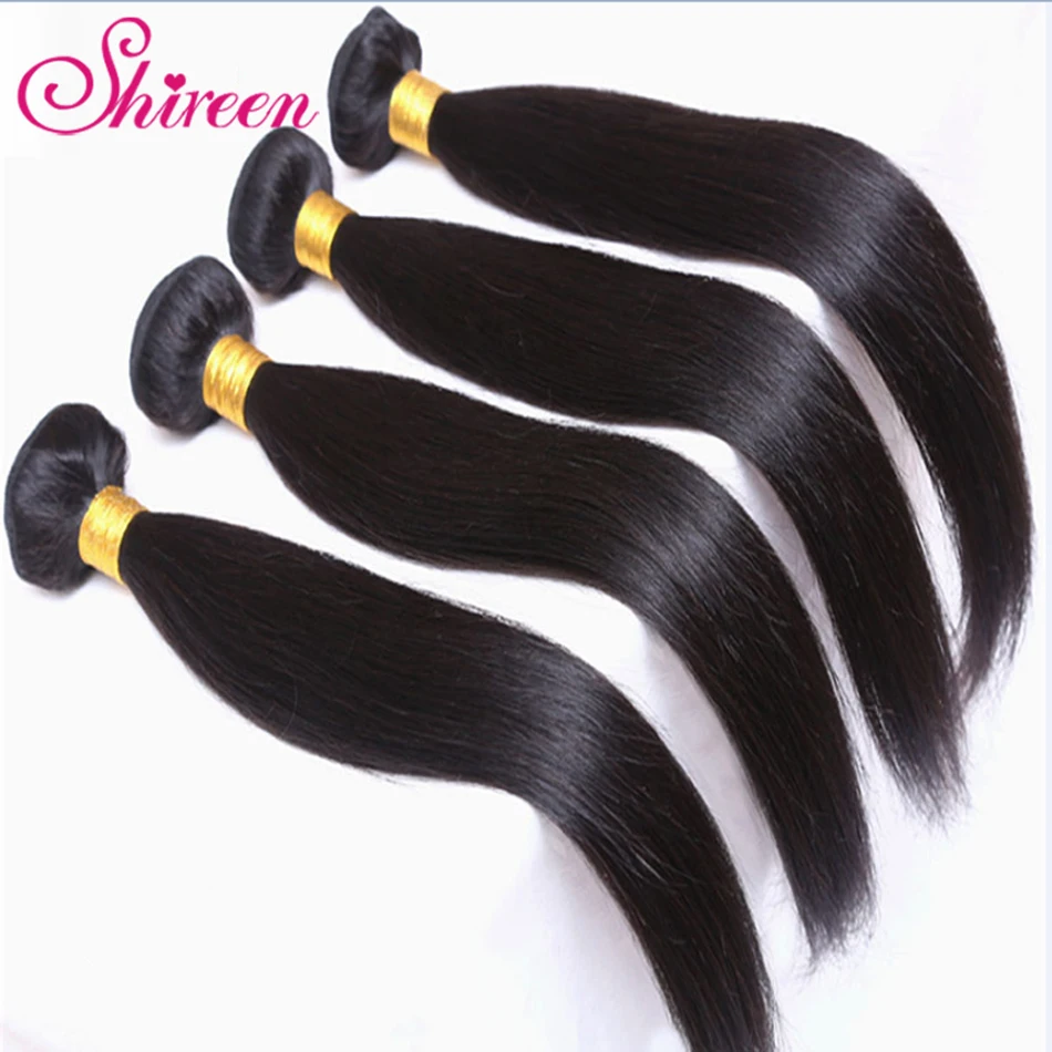 Brazilian Straight Hair 4 Bundles 100% Human Hair Weave Extensions Natural Color Remy Hair Bundles Deal Tissage Bresiliens