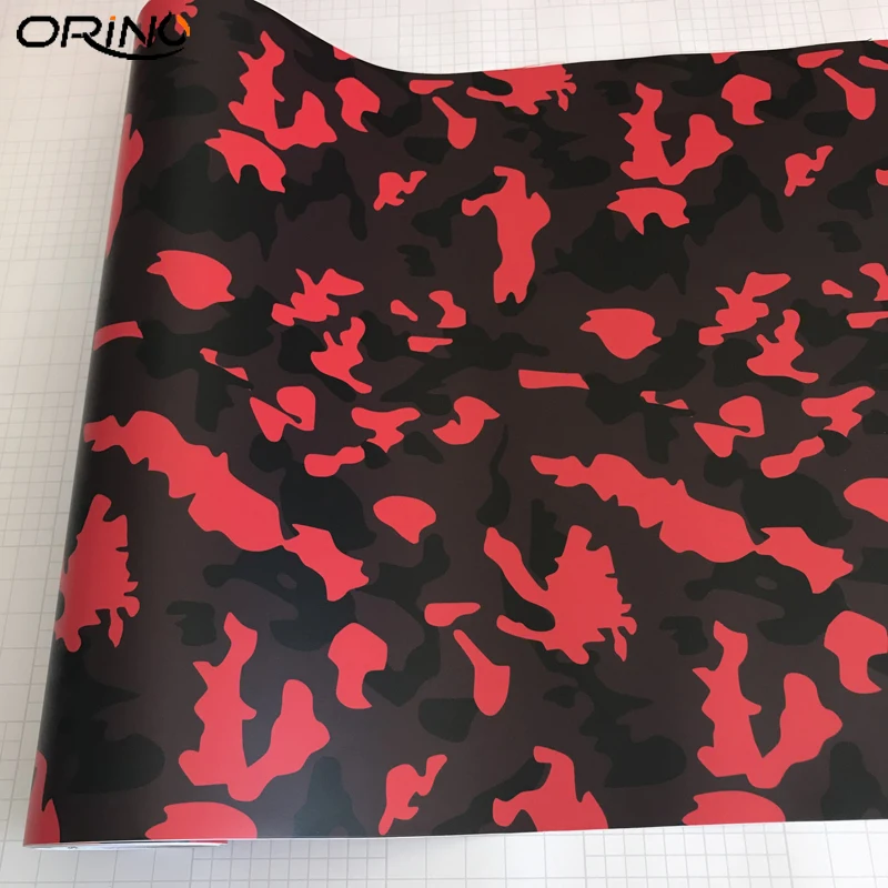 Black Red Camo Vinyl Film Foil-4