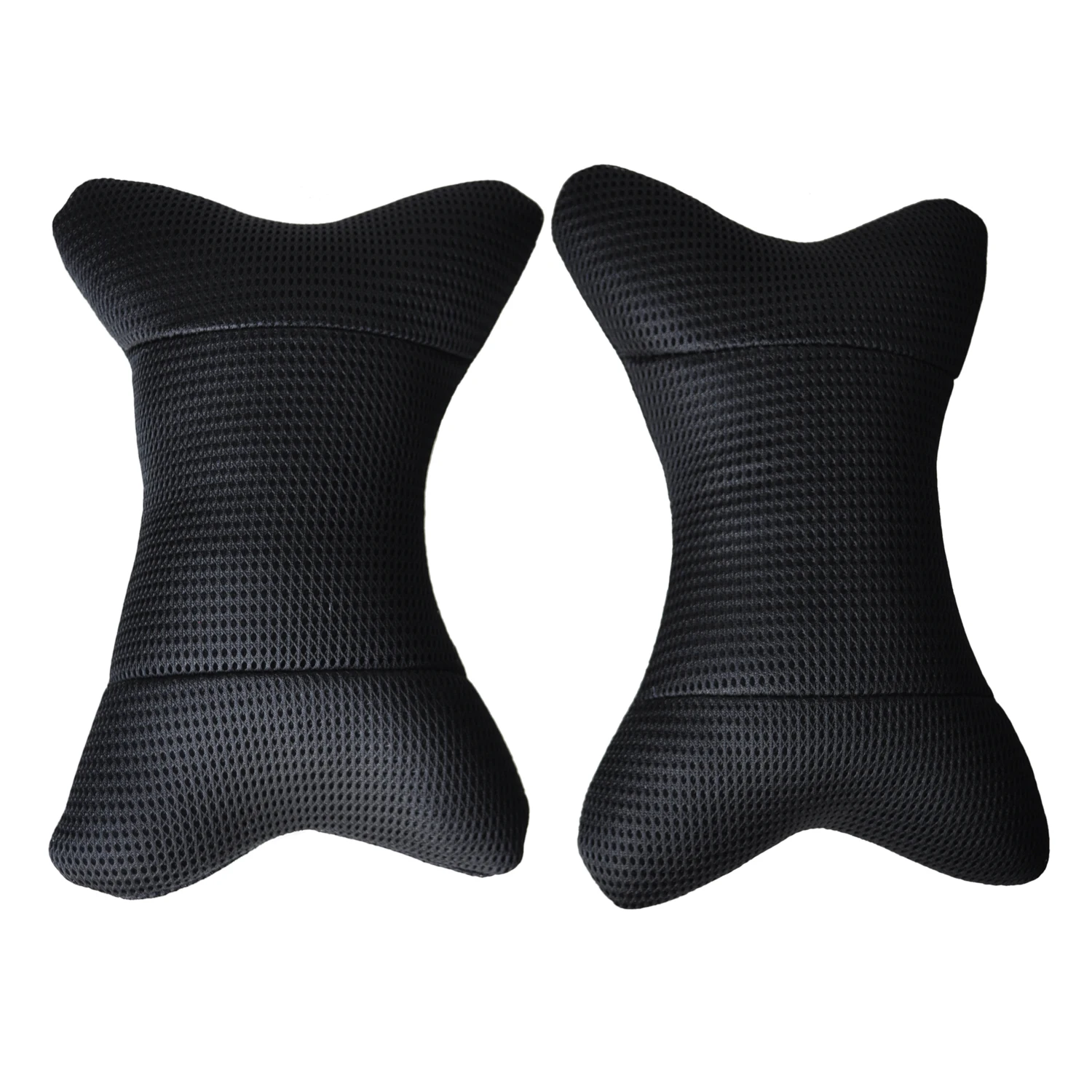 

2 Pcs Black Nylon Mesh Cover Fibre Car Pillow Cushion