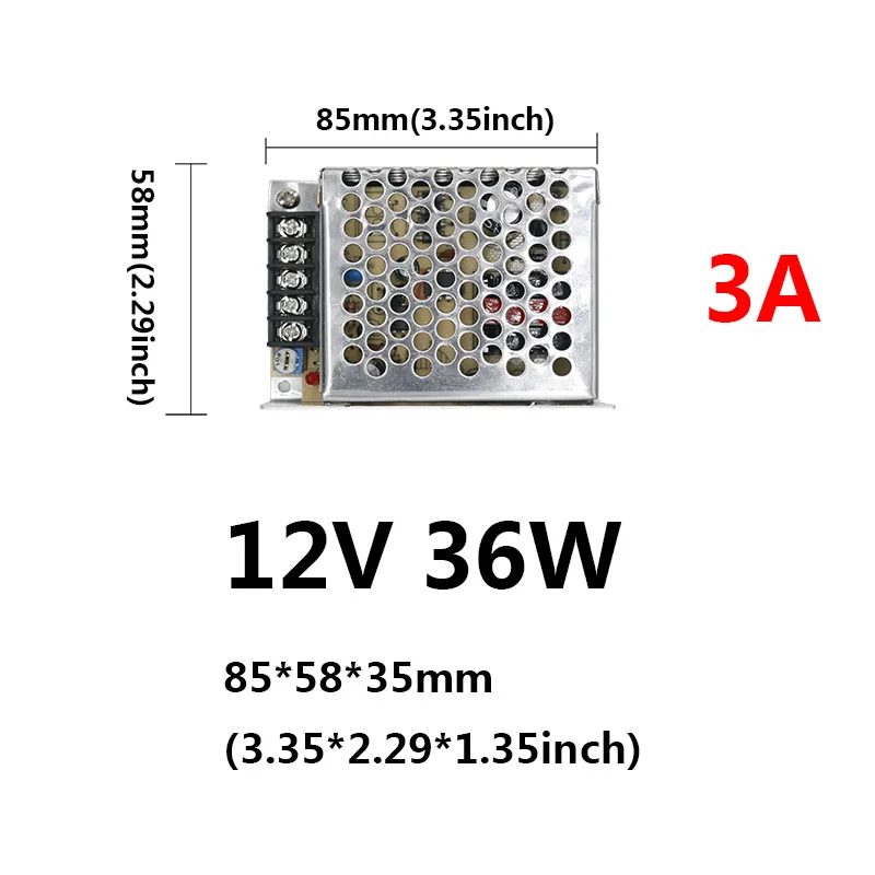 DC12V светодиодный Driver12W/15 Вт/24 Вт/25 Вт/36 Вт/60 Вт/80 Вт/100 Вт/120 Вт светодиодный s Питание постоянный ток Напряжение Управление светильник переменного тока трансформаторы - Цвет: 3A 36W 12V