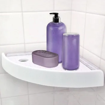 

Snap Up Corner Shelf Triangle Bathroom Wall Corner Mount Storage Holder Rack Shelf with Hooks Easy To Install Drop Shipping