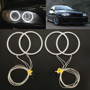

4pcs E46 Coupe Facelift 5500K CCFL Angel Eyes Light Tube Headlight 4 Rings Kit White Error Free For BMW Angel Eyes Kit Hot
