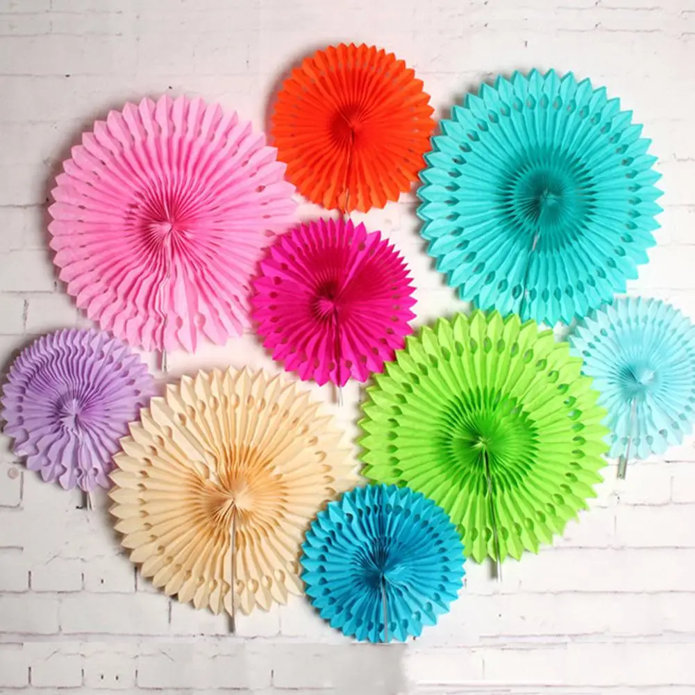 Tissue Paper Cut-out Fans Pinwheels Hanging Flower Wedding Decor Crafts for For Party Decorations new hot | Дом и сад