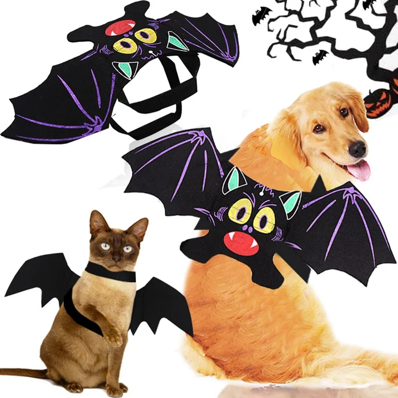 

No Pull Dog Harness Vest Pet Bat Wings Harness Leash Dog Halloween Bat Wings Running Harness Custom Chain Supplies Chest Straps