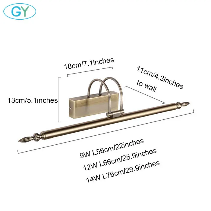 Светодиодный настенный светильник над зеркалом, светодиодный светильник для ванной комнаты, водонепроницаемый 9 Вт 12 Вт 14 Вт bombillas para espejo, косметический светильник
