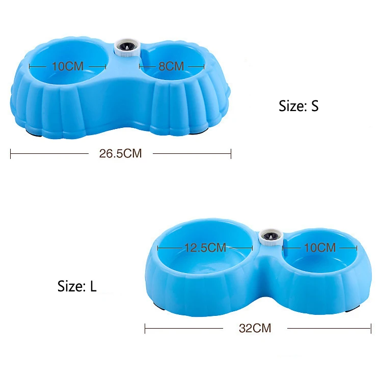 Cute Pumpkin Shape Pet Feeder Plastic Dual Port Automatic Water Drinking Pet Bowl Food Feeder For Cats Dogs Puppy Without Bottle (3)