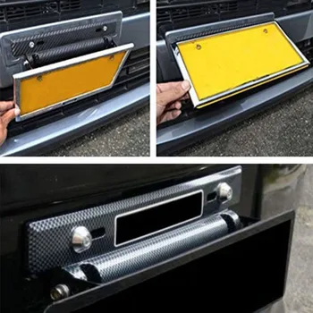 

Adjustable Carbon Fiber Number Car Racing License Plate Frame Holder Car Exterior Accessories