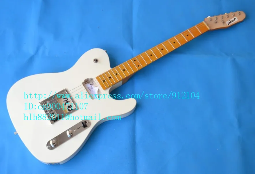 free shipping new customized white unfinished electric guitar without pickup F 1504+foam boxin