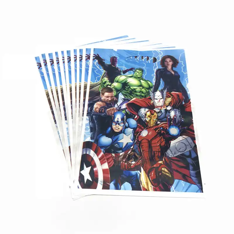 10pcs Lot Avengers Theme Gift Bags For Family Party Decorations Child Boy Birthday Wedding Candy Bag Loot Supplies Aliexpress