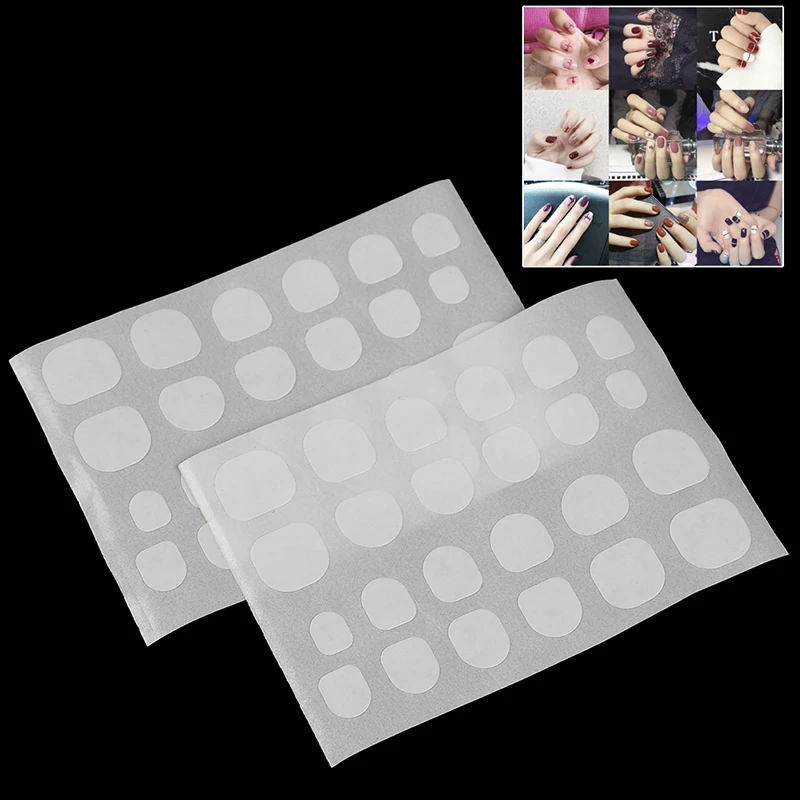 

240pcs/10sheet DIY Nail Tip Transparent Double Sided Self Adhesive Sticker Tapes Jelly Waterproof False Art Extension Glue Tool