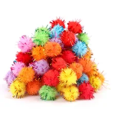 100 шт./пакет шерстяные материалы DIY Разноцветные Jincong лампы золотые волосы шар помпон игрушки для детей