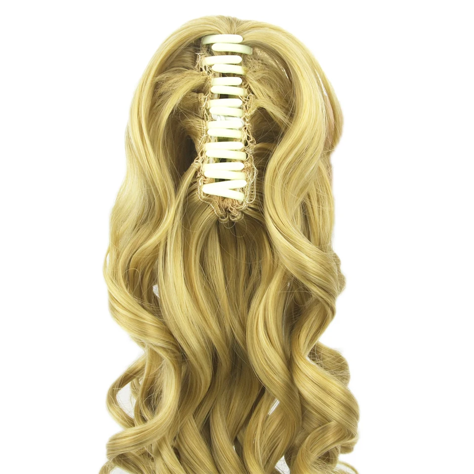 Soowee Long Blonde Curly Clip In Hair Extensions Pony Tail High