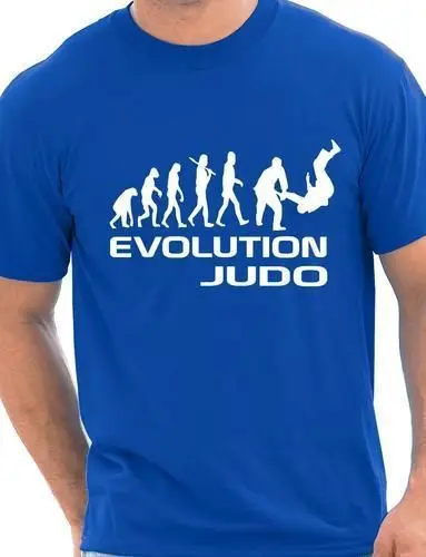 Эволюция дзюдо Забавный взрослых мужские футболки на день рождения подарок более Размеры и Цвета