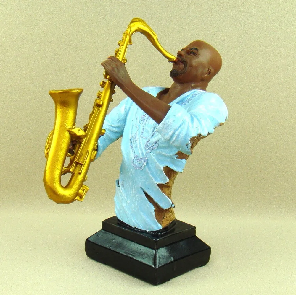 

Abstract Saxophone Player Bust Handmade Resin Sax Playing Statue Handicraft Ornament Furnishing for Pub Decor and Art Collection