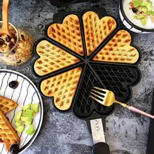 7 Слот алюминий из сплава, в форме сердца железная вафельница для вафель и яиц чайник торт формы для выпечки DIY печенье на десерт форма для выпечки горшок для газа