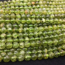 Натуральные 6 мм Перидот свободные бусины Зеленый Перидот свободные бусины 1 прядь/комплект полудрагоценные драгоценные камни