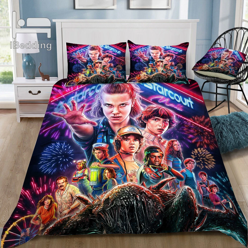 Neu Stranger Things 3Quilt Cover Set Bedding Duvet Cover Pillow Case as Gift DE2 Neu Stranger Things 3Quilt Cover Set Bedding Duvet Cover Pillow Case as Gift DE2