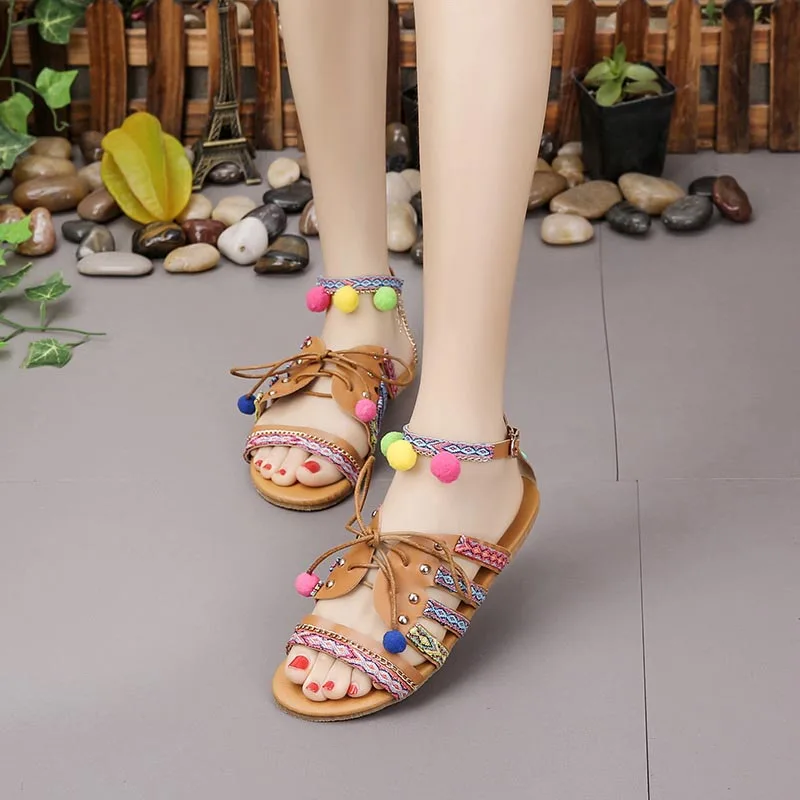 

2019 Women Sandals Woman Summer Shoes Bohemia Gladiator Beach Flat Casual Sandals Fashion Female Ladies Sandals Plus Size 35-43