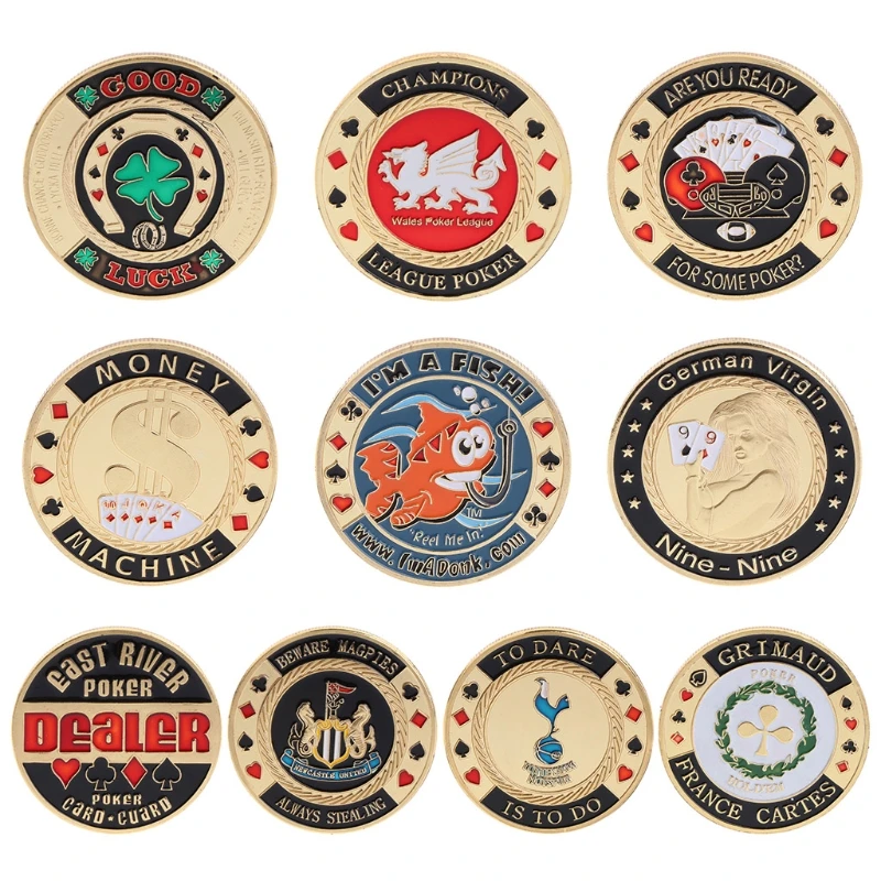 Texas Poker Lucky Chips Commemorative Coin Gold Plated Souvenir Art