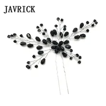 Шпильки для невесты, черный кристалл, женский головной убор, ювелирные изделия, дамские Роскошные амулеты, подарки, Свадебная вечеринка, модное украшение