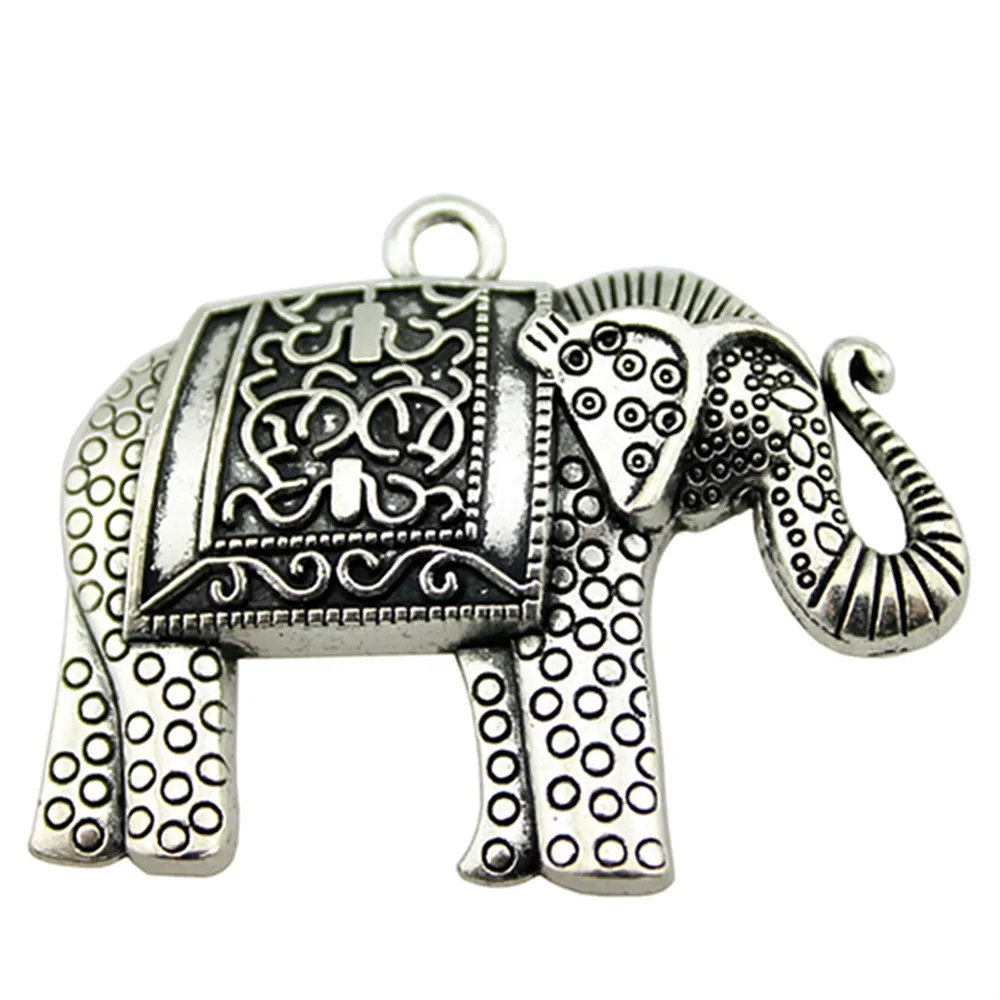 WYSIWYG 2 шт 38x48 мм 2 цвета античное серебро Античная бронзовая Большая подвеска слон большой Счастливый Слон Шарм Большой Слон Шарм