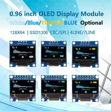 0,96 дюймов IIC Серийный белый OLED дисплей модуль 128X64 IEC SSD1306 12864 плата с ЖК-экраном GND VCC SCL SDA 0,9" для Arduino черный