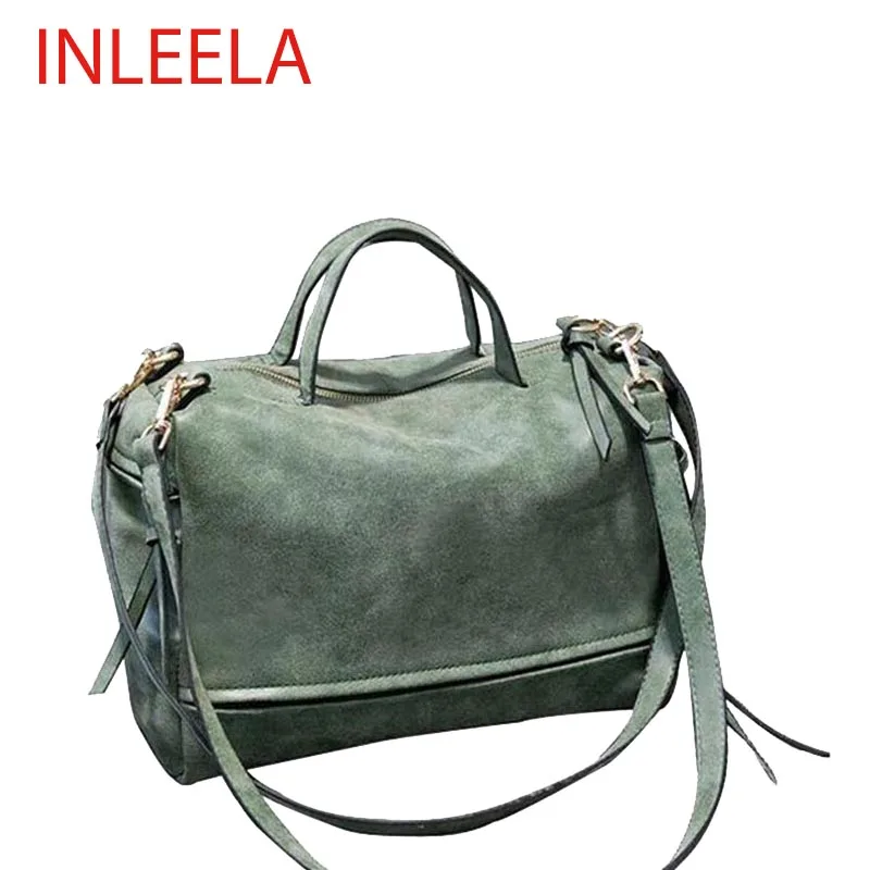 INLEELA Winter-Style Large Women's Frosted Handbag Vintage Women Messenger Bag Moto Bag Fashion Shoulder Bag Lady Crossbody Bag