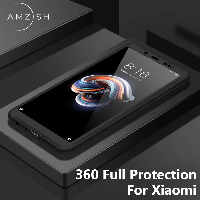 

amzish 360 Full Protection Case For Xiaomi Redmi Note 7 Phone Case For Xiaomi Redmi Note 5 Phone Cover With Glass Case For 6A 4X