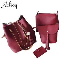 Aelicy 4 комплекта PU кожаные сумки для женщин Роскошные Дизайнерские высококачественные хозяйственные Tote винтажные модные сумки на плечо sac основной