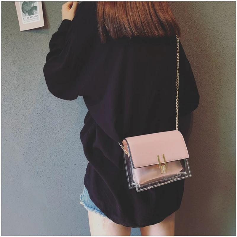 Elimetis Women Crossbody Transparent Bags For women 2018 with Phone Bag Case Summer Messenger Bag Small Shoulder Bag Transparent (12)