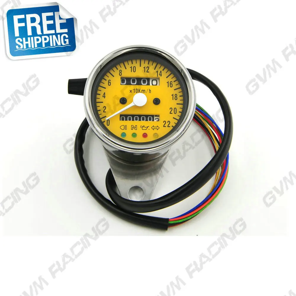 220km/h Stainless odometer speedometer +4 ADDITIONAL FEATURES YELLOW
