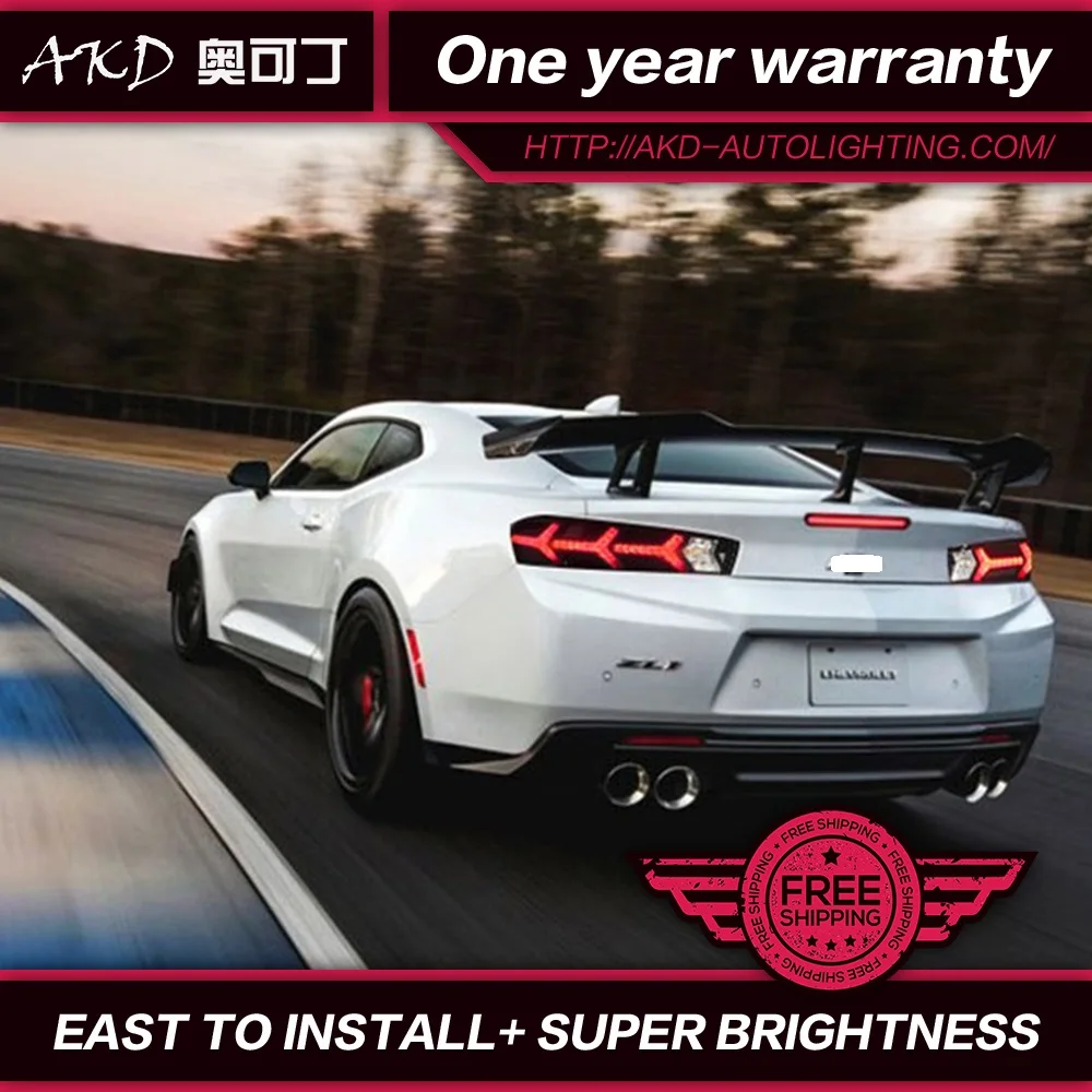 AKD Car Styling For Chevrolet Camaro 2016-2018 taillights LED Dynamic turn signal Tail Lights Rear Lamp DRL+Brake+Park | Автомобили и