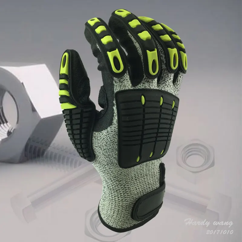 Cut Resistant Anti Impact Vibration Gloves Oil TPR Safety Working Anti Cut Mechanics Impact Resistant Glove