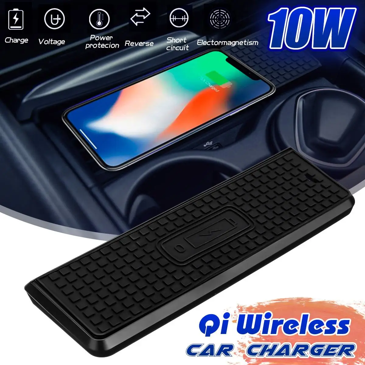 

For BMW 3 Series 14-18 Car 10W Qi Wireless Fast Charging Case Charging Panel Car Charger Phone Holder For iPhone 8/X/XSmax