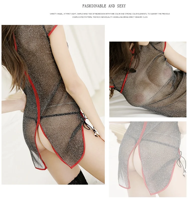 Woman Sexy Lingerie Erotic Cheongsam Costume Plus Size XXL 3XL (10)