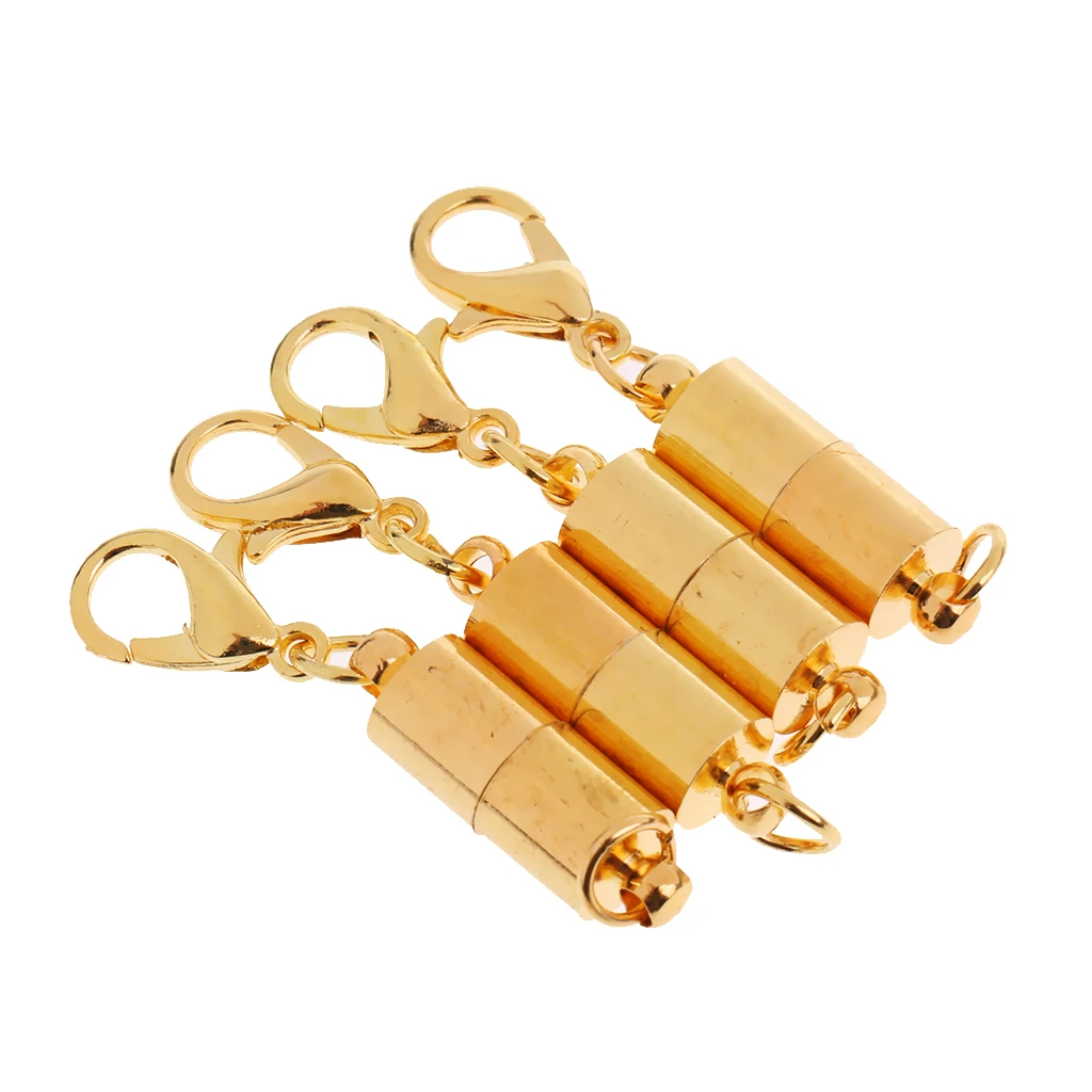 4pcs Magnetic Clasps Jewellery Findings Gold Tone Alloy Extender Link Chains