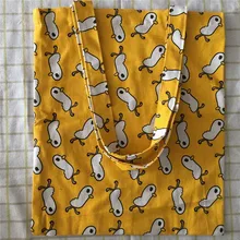 YILE, хлопок, лен, Экологичная сумка для покупок, сумка на плечо, белая утка, желтая основа 8626 E