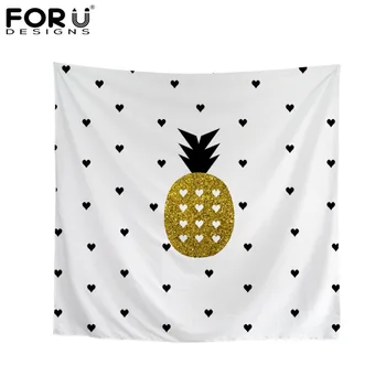 

FORUDESIGNS 2018 New Luxury Brand Women Pineapple Pattern Square Scarf Fashion Small High Quality Neckerchief Scarf Ladies Shawl