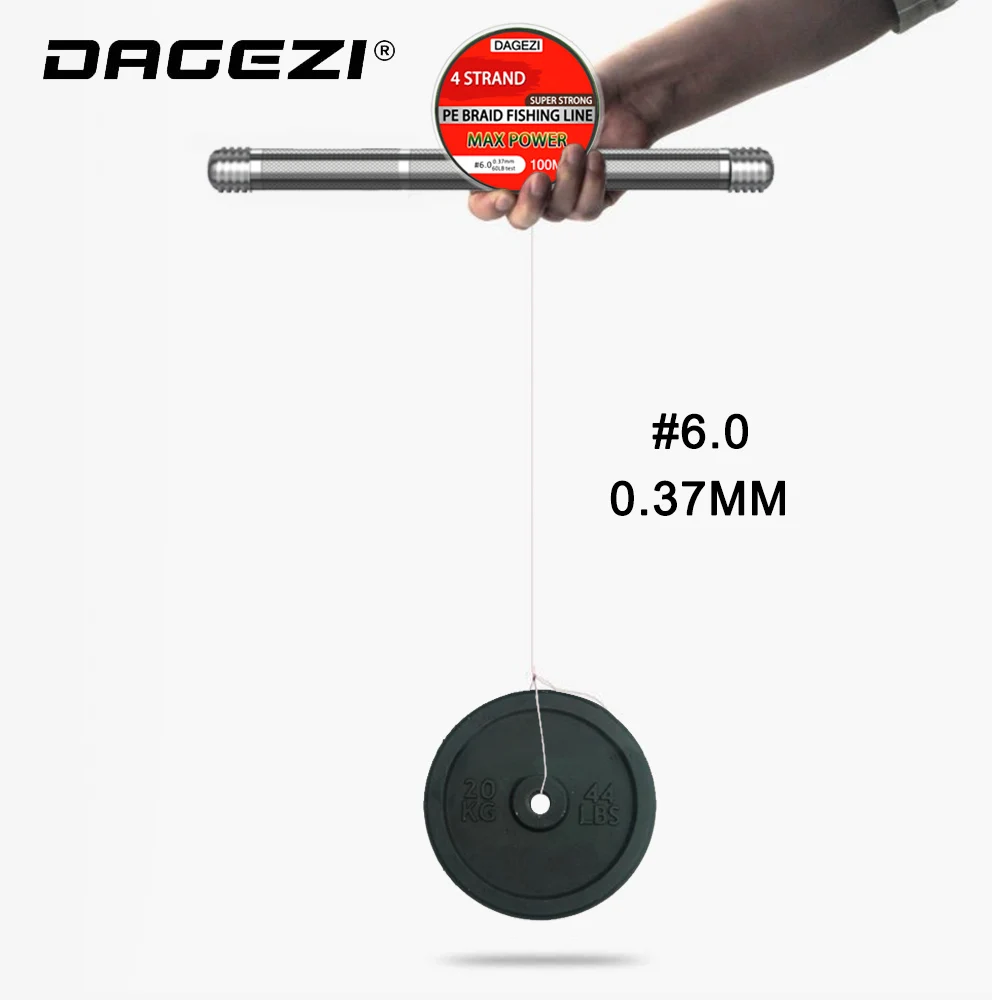 DAGEZI 4 нитка плетеная рыболовная леска из ПЭ 100 м 10 80LB супер сильная сеть линий для