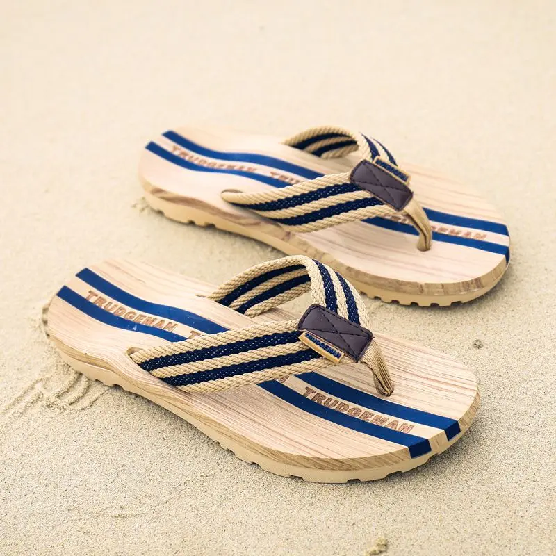 Eagsouni/ г.; Летняя женская обувь; модные Вьетнамки; пляжные домашние тапочки для пар - Цвет: Deep Blue