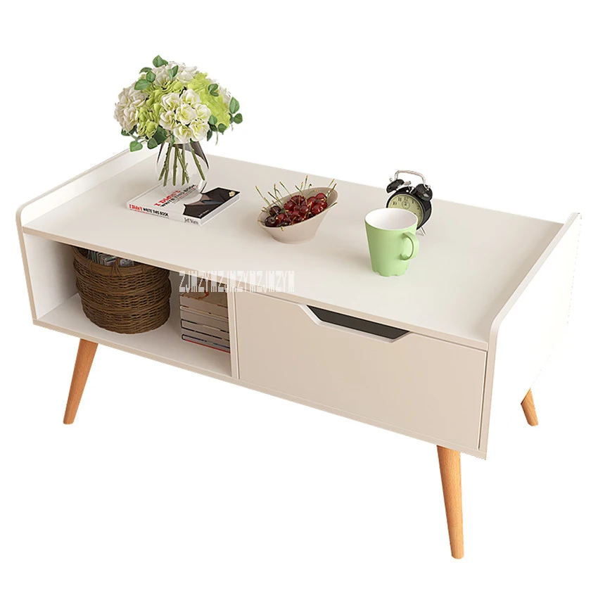 E583 современный журнальный столик для гостиной, плотная тарелка из цельного дерева, чайный столик для ног, маленькая квартира, короткий столик, креативный столик