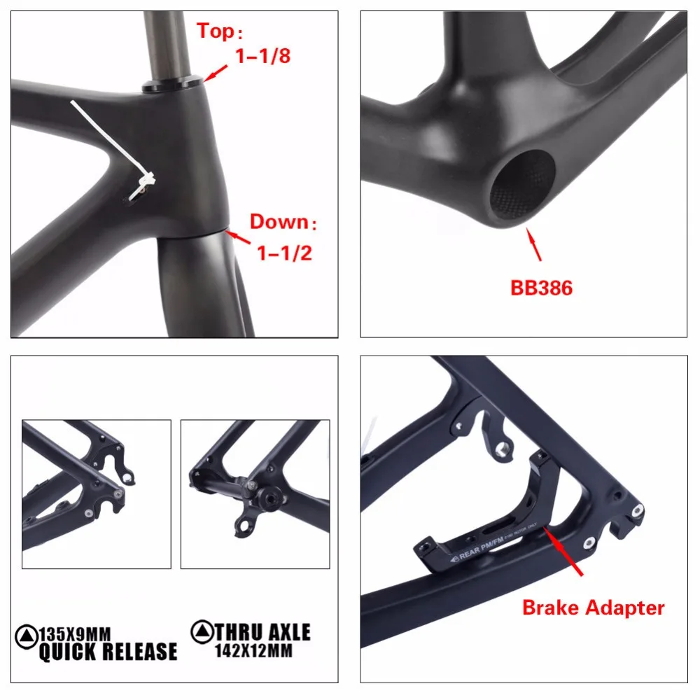 Clearance T1000 Gravel Bicycle Carbon Frames Cyclocross Carbon Frames,Disc Brake Bike Frames Wheels Space 700*40c or 27.5*2.1" Compatible 10 Clearance T1000 Gravel Bicycle Carbon Frames Cyclocross Carbon Frames,Disc Brake Bike Frames Wheels Space 700*40c or 27.5*2.1" Compatible 10