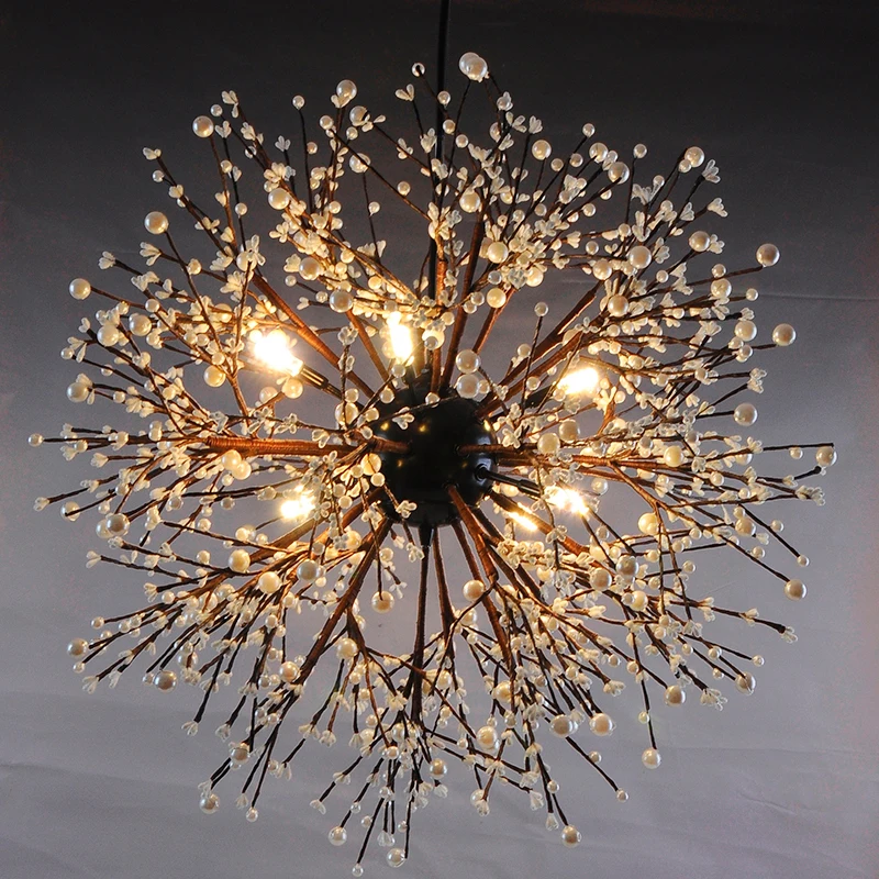 

Nordic retro wind wine bar clothing store coffee room living room industrial wind pendant light fireworks ball A1 Rural lamps